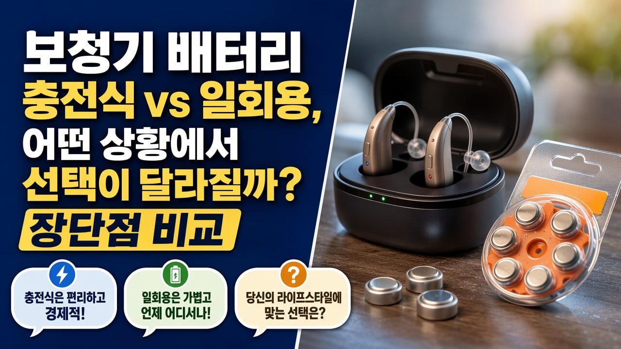 보청기 배터리 충전식 vs 일회용, 어떤 상황에서 선택이 달라질까? 장단점 비교