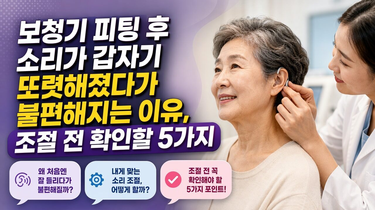 보청기 피팅 후 소리가 갑자기 또렷해졌다가 불편해지는 이유, 조절 전 확인할 5가지