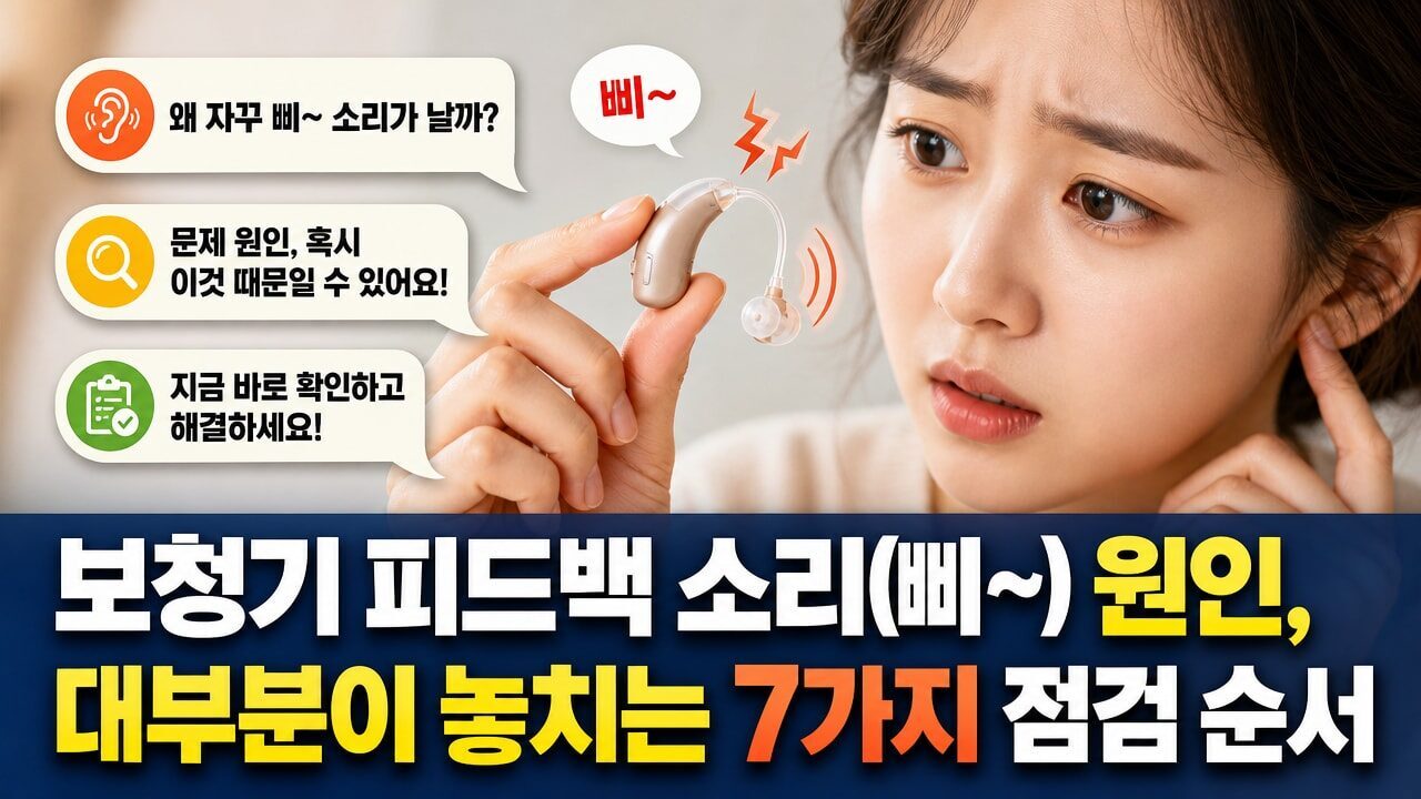 보청기 피드백 소리(삐~) 원인, 대부분이 놓치는 7가지 점검 순서