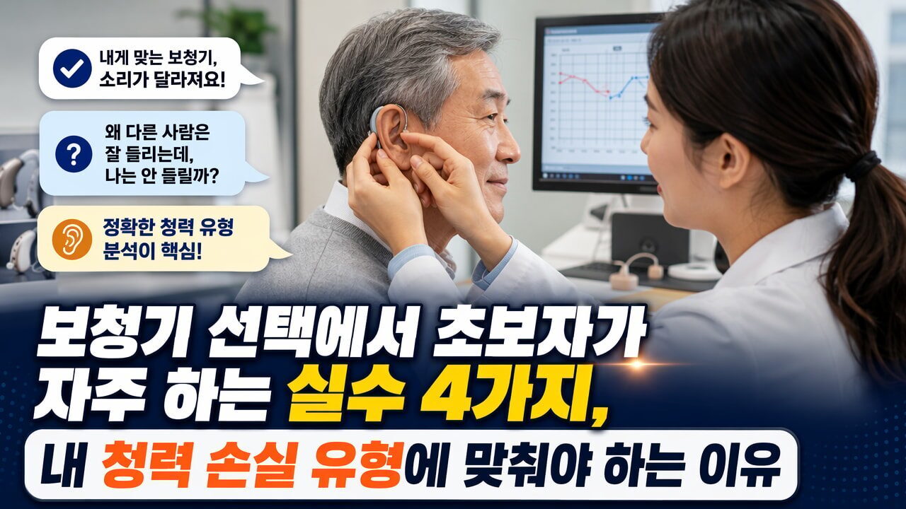 보청기 선택에서 초보자가 자주 하는 실수 4가지, 내 청력 손실 유형에 맞춰야 하는 이유