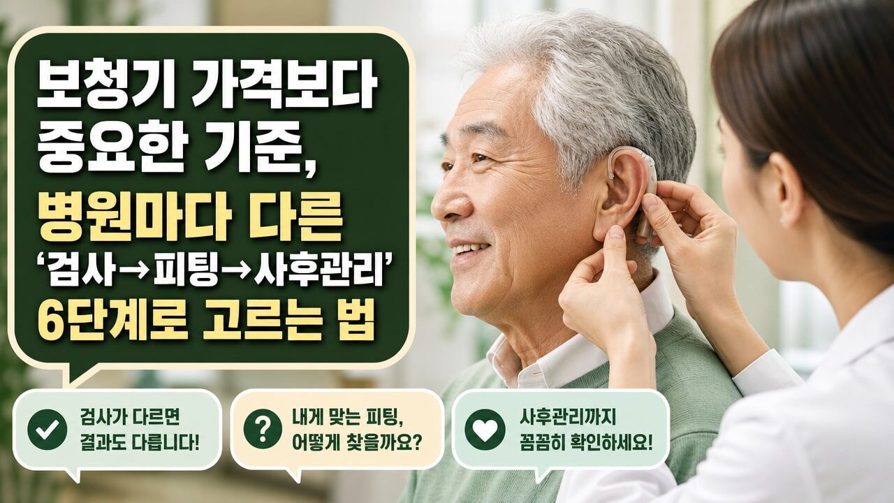 보청기 가격보다 중요한 기준, 병원마다 다른 ‘검사→피팅→사후관리’ 6단계로 고르는 법