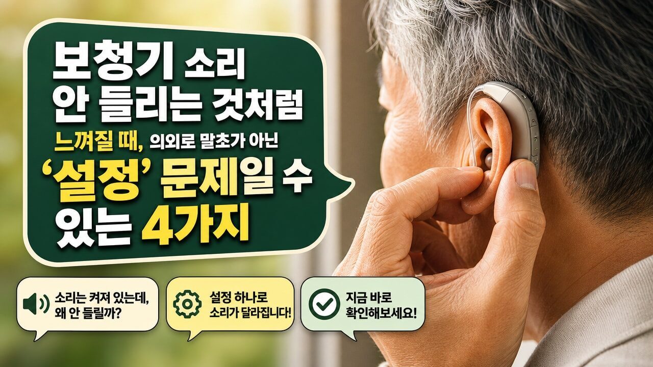 보청기 소리 안 들리는 것처럼 느껴질 때, 의외로 말초가 아닌 ‘설정’ 문제일 수 있는 4가지
