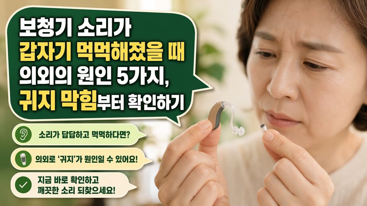 보청기 소리가 갑자기 먹먹해졌을 때 의외의 원인 5가지, 귀지 막힘부터 확인하기