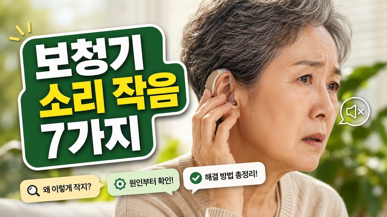 보청기 소리 작을 때 가장 먼저 볼 항목 7가지, 배터리·필터보다 우선 점검