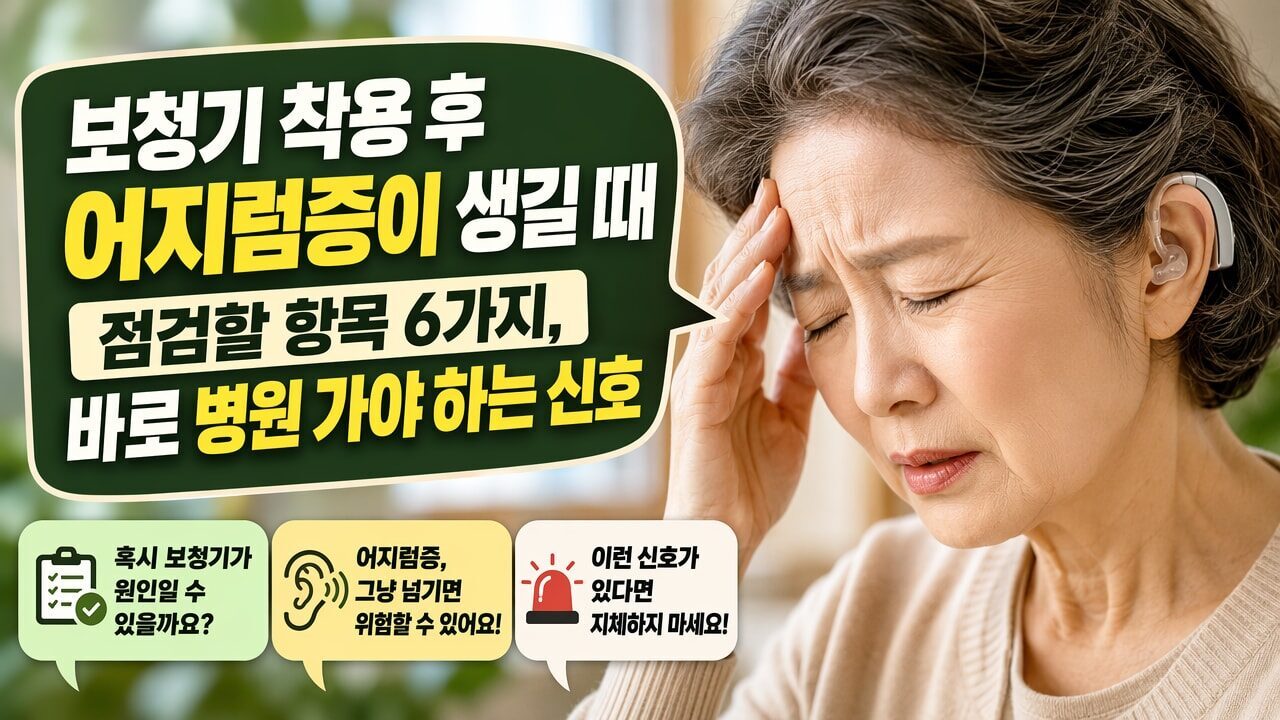 보청기 착용 후 어지럼증이 생길 때 점검할 항목 6가지, 바로 병원 가야 하는 신호