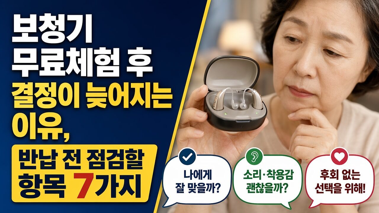 보청기 무료체험 후 결정이 늦어지는 이유, 반납 전 점검할 항목 7가지