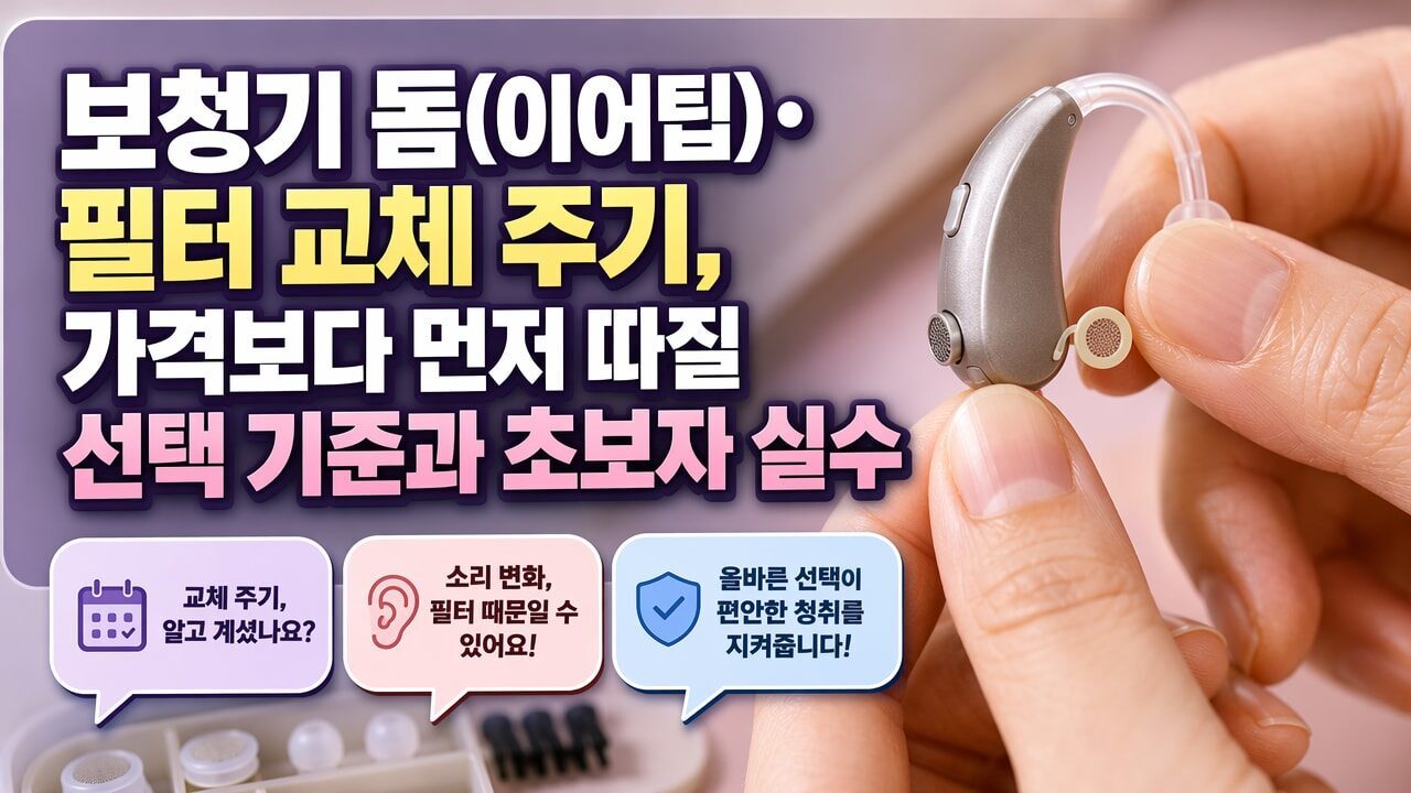 보청기 돔(이어팁)·필터 교체 주기, 가격보다 먼저 따질 선택 기준과 초보자 실수
