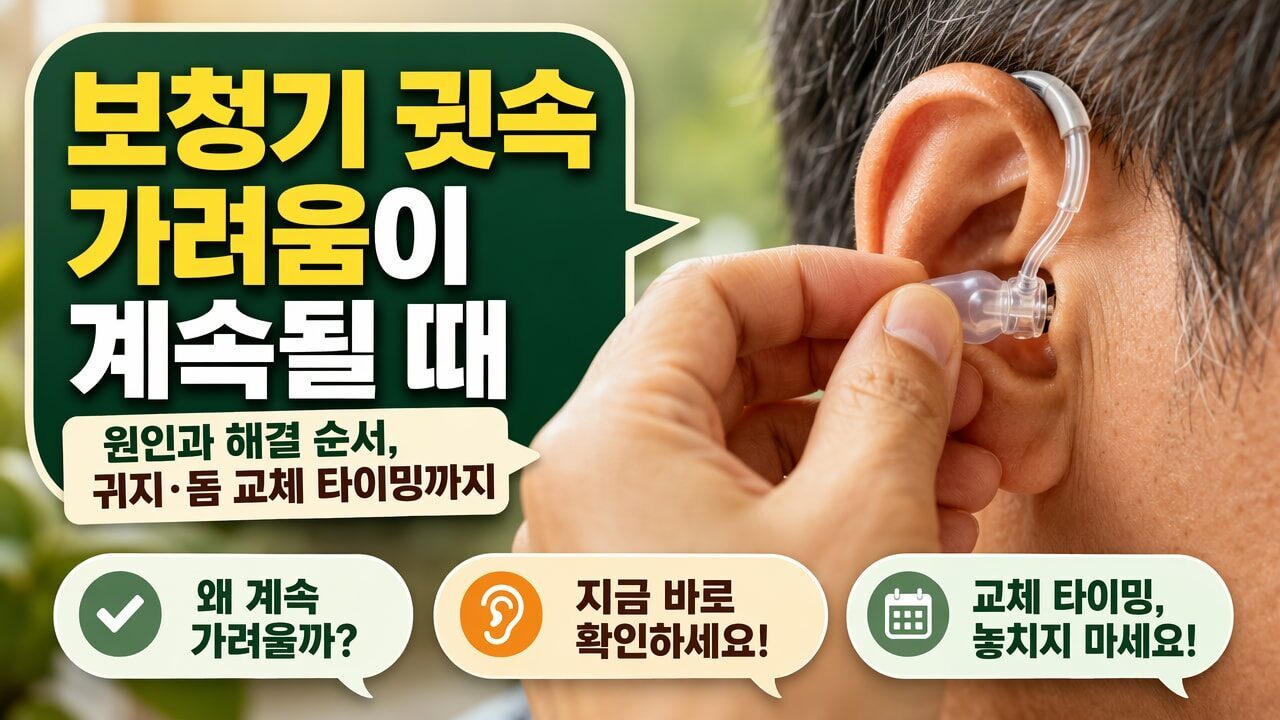 보청기 귓속 가려움이 계속될 때 원인과 해결 순서, 귀지·돔 교체 타이밍까지