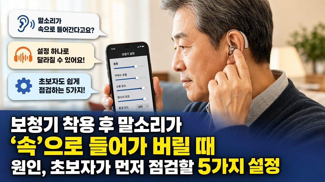 보청기 착용 후 말소리가 ‘속’으로 들어가 버릴 때 원인, 초보자가 먼저 점검할 5가지 설정